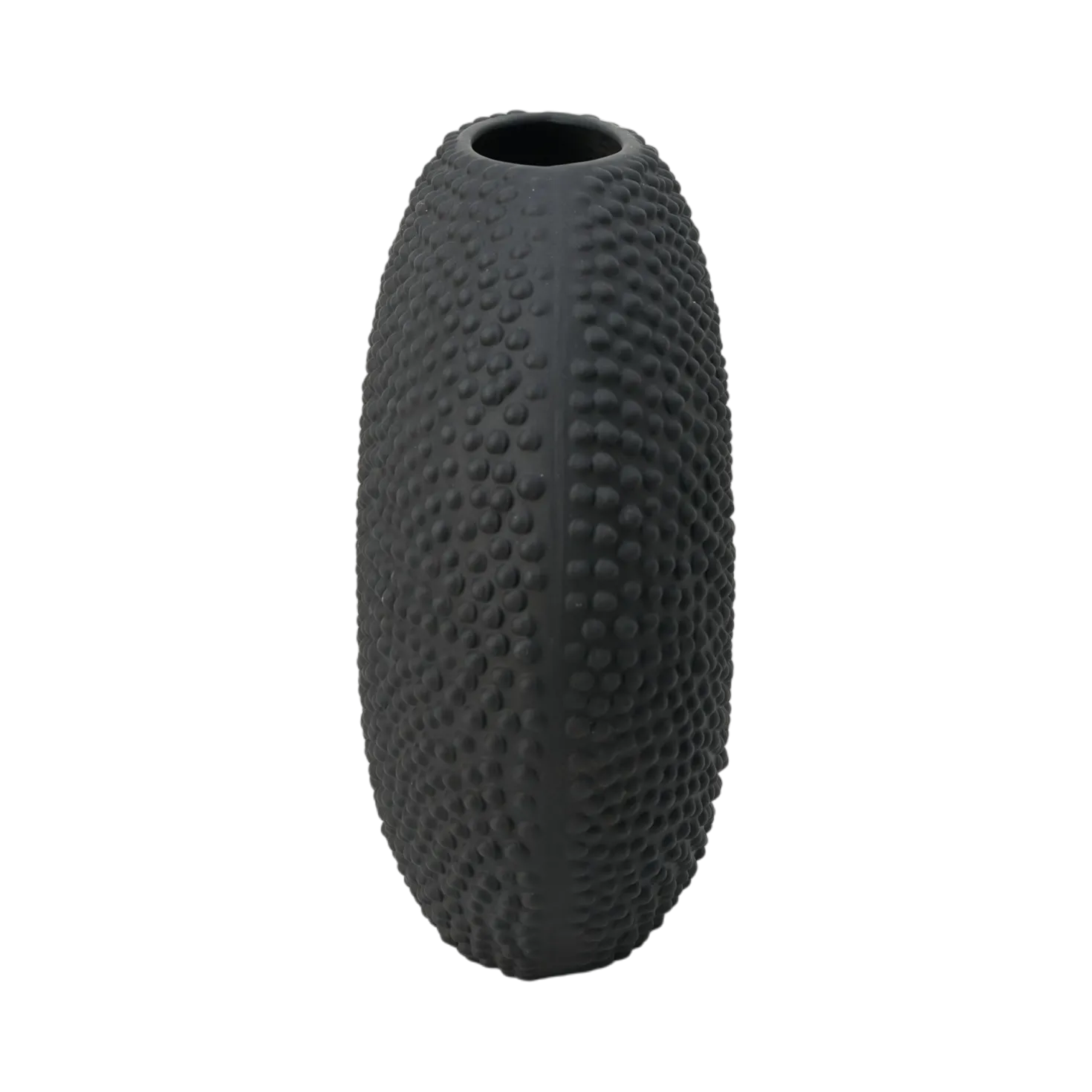 Vase céramique déco texturé noir 27 cm Sila