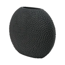Vase céramique déco texturé noir 27 cm Sila