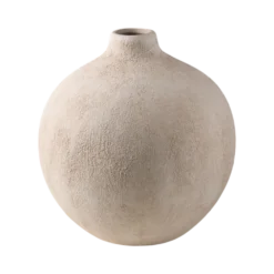 Vase décoratif en céramique beige mat texturé H21 cm Belle